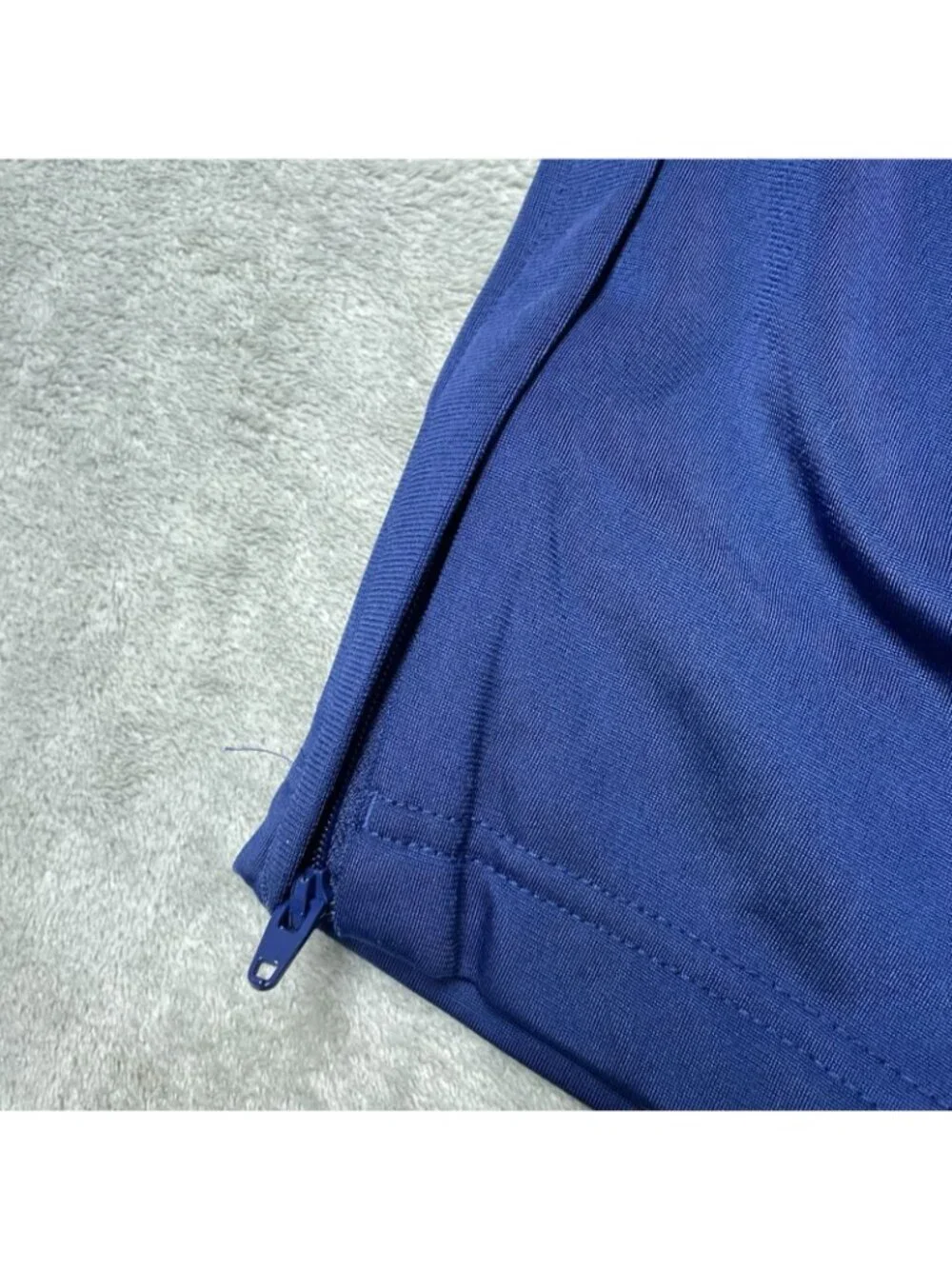 Adidas Blue Men's Size M Polyester Athletic Tapered Track Pants Ankle Zip e1474